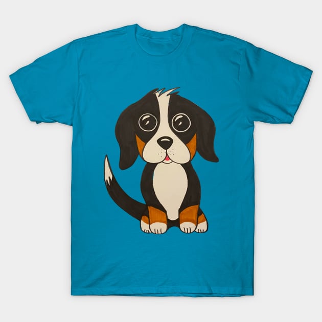 Charlie the Bernese Mountain Dog T-Shirt by FlippinTurtles